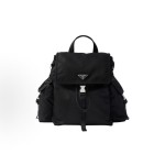 PRADA Explore Explore Enamel triangular metal logo backpack for both men and women, black couple style